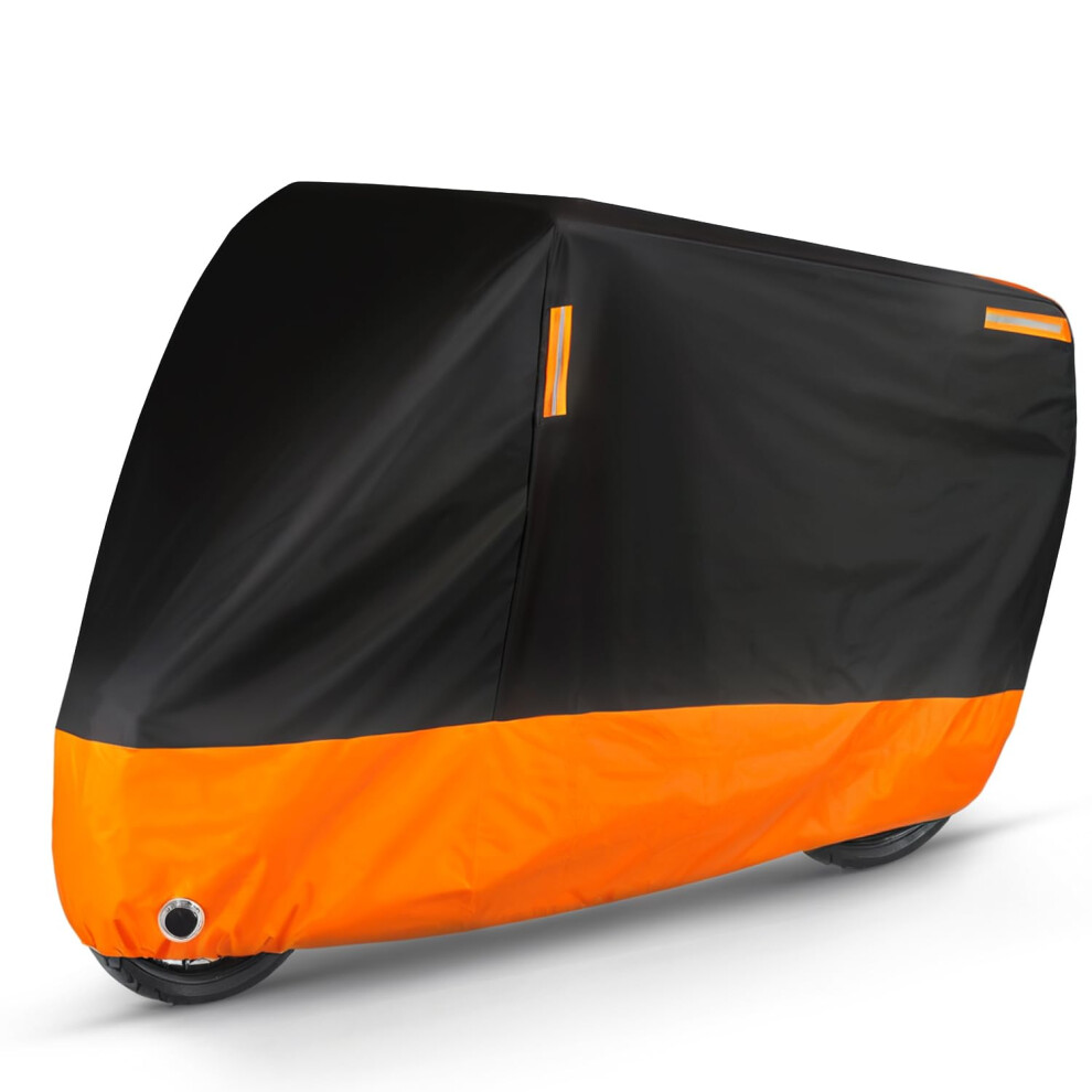 Puroma Motorcycle Cover Heavy Duty Scooter Cover Waterproof Outdoor All Season Universal Weather Quality Protection With Night Reflective Lock Holes 840064902069