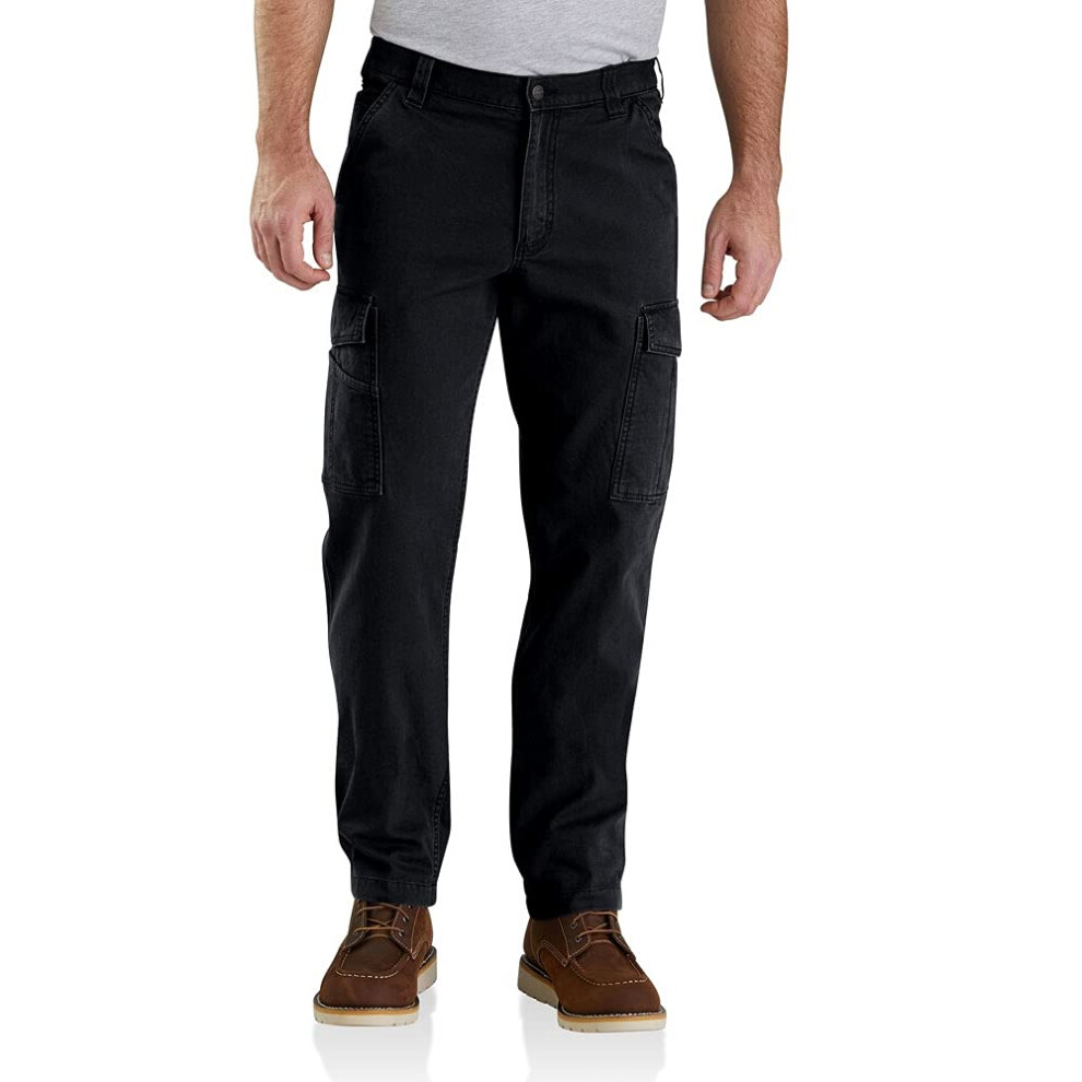 Carhartt Men's Rugged Flex Relaxed Fit Canvas Cargo Work Pant  Black  40 x 30
