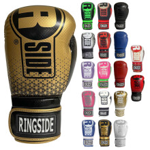 Ringside Apex Bag Gloves IMF-Tech Boxhandschuhe mit sicherer Handgelenkstütze, synthetische Boxhandschuhe für Männer und Frauen, Schwarz und Gold