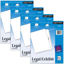 Avery Legal Ausstellungsordner-Trennbltter, vorgedruckt von AZ und Inhaltsverzeichnis, seitliche Register, ungelocht, Buchstabengre, 1 Satz sorti