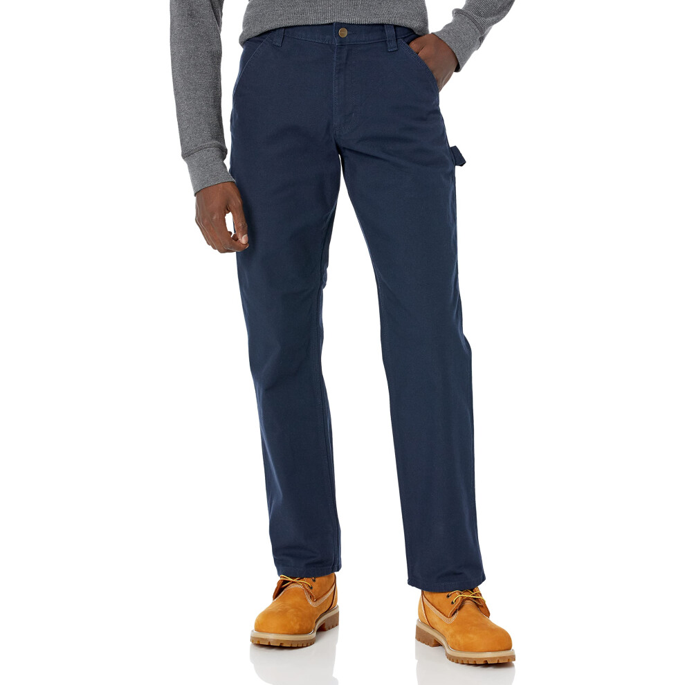 Carhartt Men's Rugged Flex Relaxed Fit Duck Dungaree Pant  Navy  34 x 32