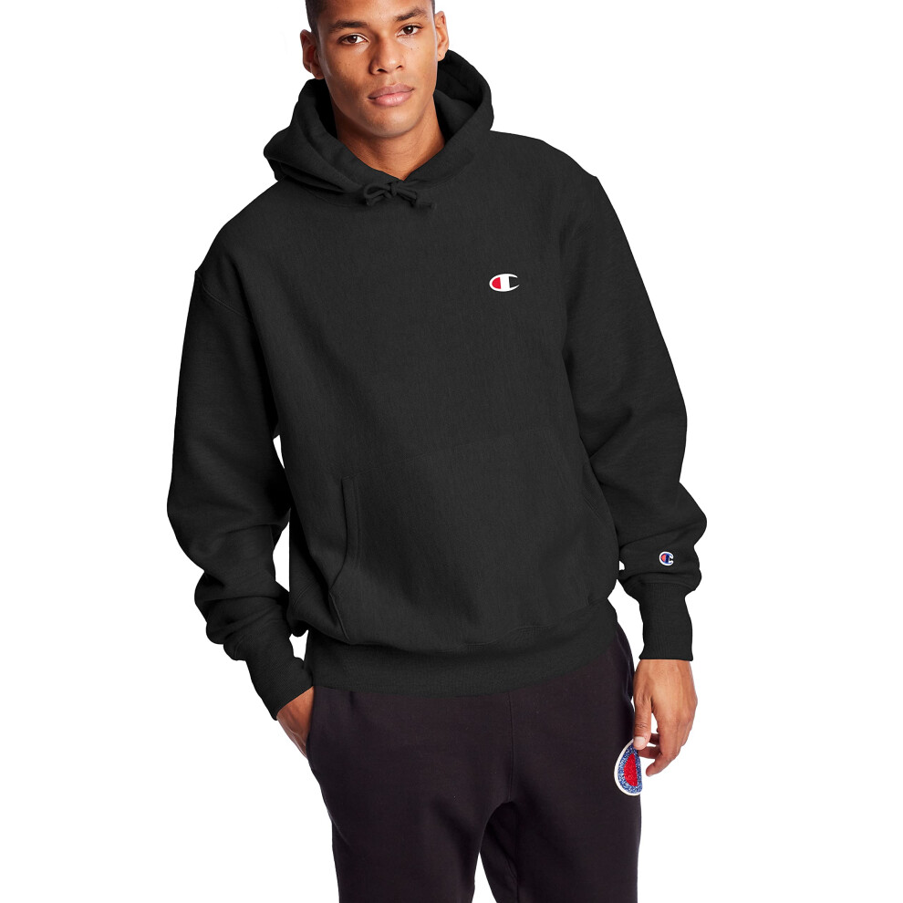 Champion Men's Reverse Weave Left Chest C Pullover  Black  Small