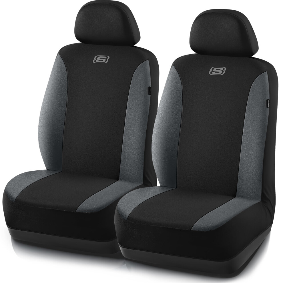 Skechers AutositzbezüGe, Hochwertige, Atmungsaktive Polyester-SitzbezüGe, AutositzbezüGe FüR Vordersitze, Airbag-Kompatibel, Autokomfort Und -Sch-image