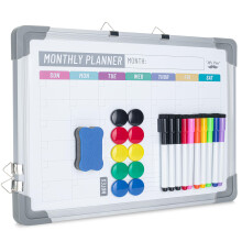 Mr. Pen- Maandkalender Whiteboard voor muur 12 x16 Dubbelzijdig met droog uitwisbare markeringen Magnetische kleine maandelijkse droog uitwisbare kal