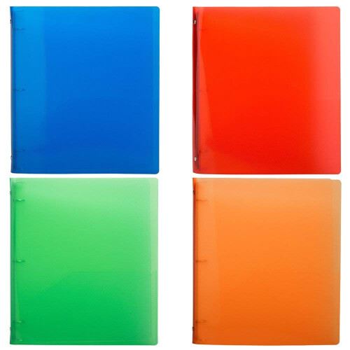 JAM PAPER Pastas de plstico de 0,75 polegadas - 3 pastas sortidas (vermelho, azul, verde e laranja) - 4/pacote 1