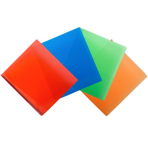 JAM PAPER Pastas de plstico de 0,75 polegadas - 3 pastas sortidas (vermelho, azul, verde e laranja) - 4/pacote 2