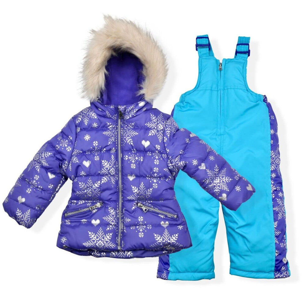 Arctic Quest Petites Filles Salopette Pantalon de Neige et Veste de Ski Combinaison de Neige R   sistante     l'Eau pour Enfants Veste d'Hiver pour F