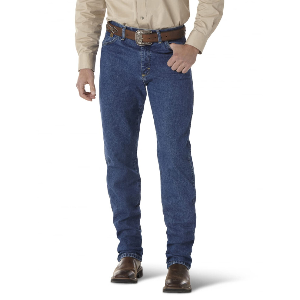 Wrangler Men's George Strait Cowboy Cut Original Fit Jean Heavyweight Stone Denim 35W X 32L