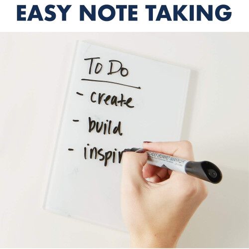 Quartet Glass Desktop Notepad 9 """" X 6 """" Whiteboard Dry Erase Surface Marble/White 2 Pack (GDP96) 2