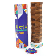 BSIRI Octa Tumbling Tower Game - Wooden Stacking Game  Kids Games  Building Game  Party Games for Adults and Family  Ideal for Game Night  Home Decor