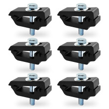 QYMOPAY Lot de 6 colliers de fixation en aluminium pour couvercle de tonneau, pour coque de camping-car, noir