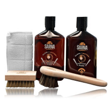 Kit di manutenzione per guanti da baseball SARNA - Balsamo e detergente per pelle di alta qualit    (8 oz.) - Include spazzole per la pulizia e il