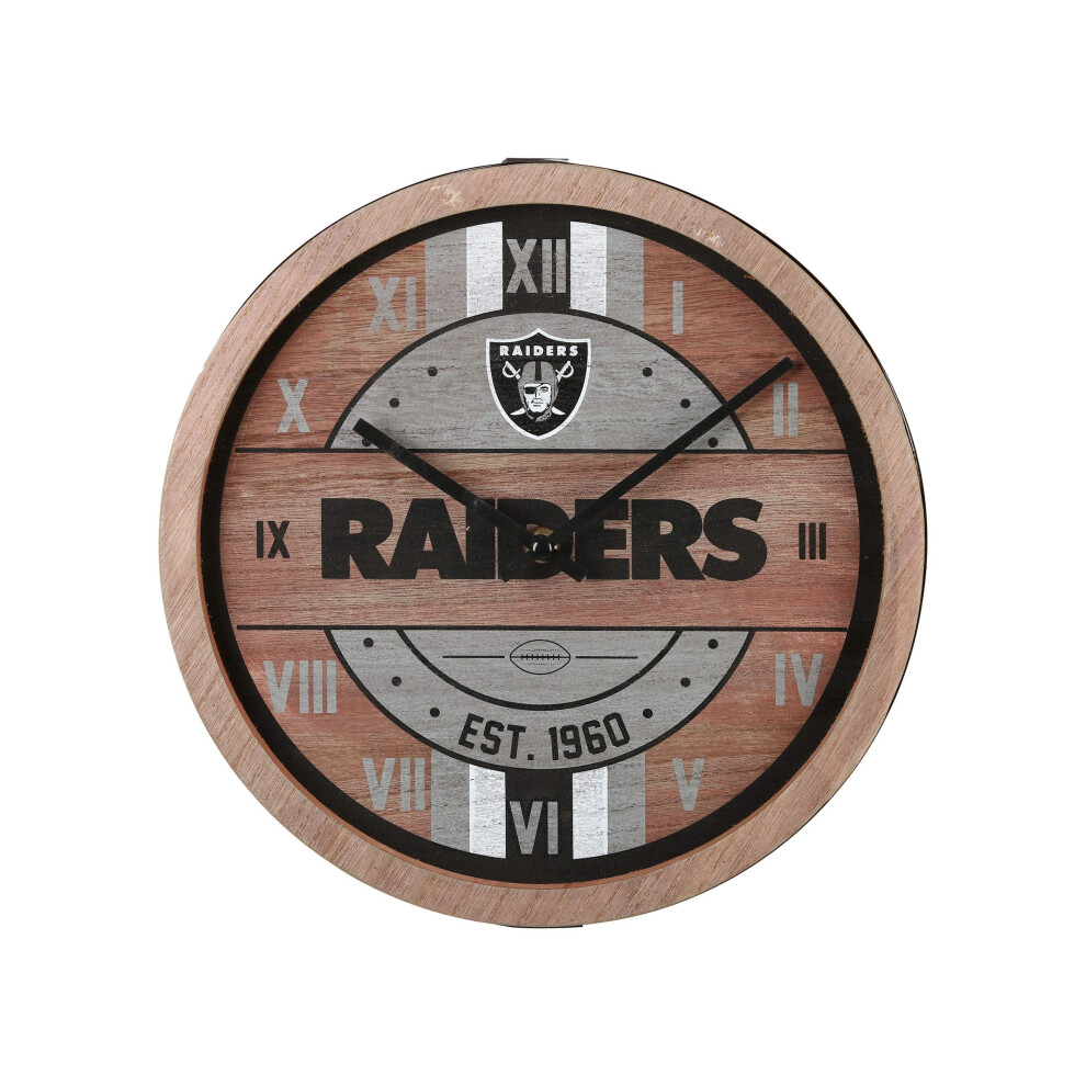 Foco Oakland Raiders Nfl Barlon Wall Clock-image