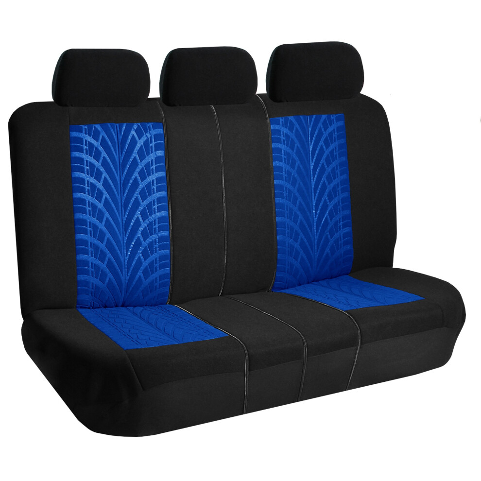 Fh Group Car Seat Covers Rear Set Premium Cloth - Universal Fit Split Bench Rear Seat Washable For Suv Sedan Blue 842319167087