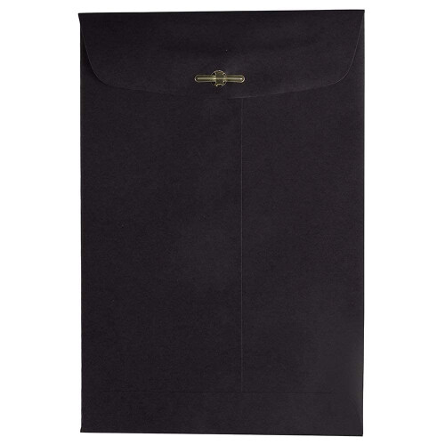 JAM PAPER 6 x 9 Open End Catalog Envelopes with Clasp Closure - Black - 100/Pack 1