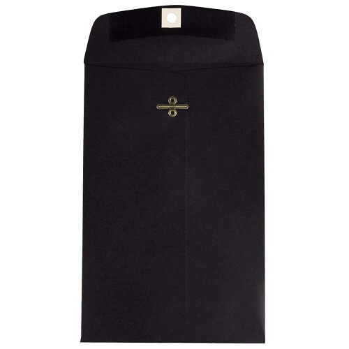 JAM PAPER 6 x 9 Open End Catalog Envelopes with Clasp Closure - Black - 100/Pack