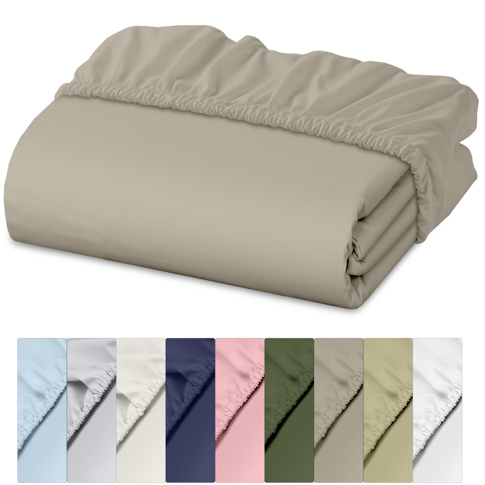 Drap-housse RUVANTI 100 % coton Queen size uniquement - Drap-housse en percale rafra   chissant et croustillant - Drap-housse respirant et durable