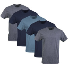 Gildan Men's Crew T-Shirts Multipack Style G1100 Navy/Heather Navy/Indigo Blue (5-Pack) X-Large