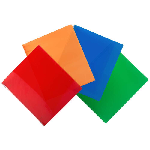 JAM PAPPER Plast 1 tums prmar - diverse 3 ringprmar (rd bl grn & orange) - 4/pack 1
