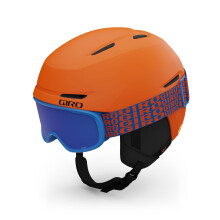 Casco da sci Giro Spur Combo Pack per bambini - Casco da snowboard con occhiali coordinati per ragazzi e ragazze - Arancione brillante opaco S 52