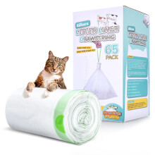 Bilibara 65 Count Drawstring Litter Box Liner Bags for Auto Self-Cleaning Litter Box  Extra Thick Leak Proof Cat Litter Replacement Waste Bags  Unscen