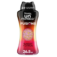 Downy Unstopables Fusions In-Wash W  scheduft-Booster-Perlen, Sonnenuntergangs- und Zitrusduft, 26,5 oz, 2-in-1, ganzt  gige Frische