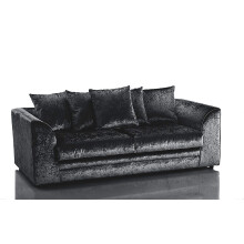 (3 Seater, Black) Aurora Crushed Velvet 3 and 2 Seater Sofa