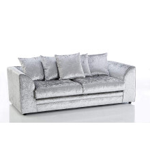 (3 Seater, Silver) Aurora Crushed Velvet 3 and 2 Seater Sofa