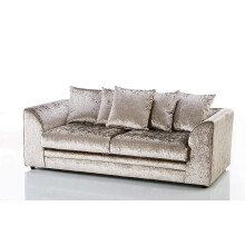 (3 Seater, Champaign) Aurora Crushed Velvet 3 and 2 Seater Sofa