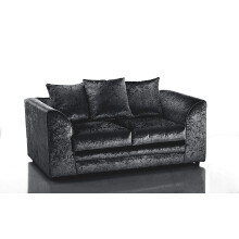 (2 Seater, Black) Aurora Crushed Velvet 3 and 2 Seater Sofa