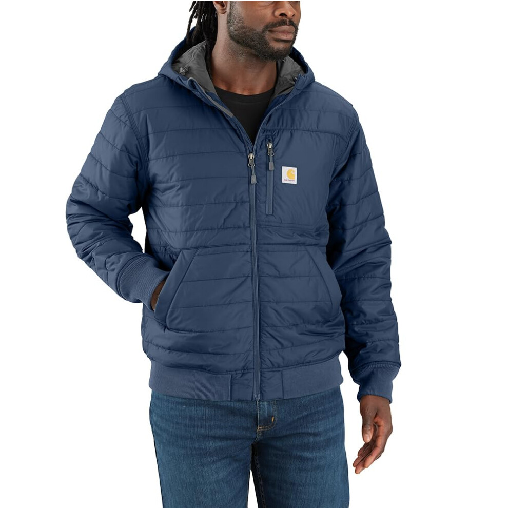 Carhartt Men's Big & Tall Rain Defender Relaxed Fit Lightweight Insulated Hooded Jacket  Dark Blue