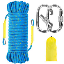 NTR Oranje/Zwart/Blauw Klimtouw 10M(32ft) 20M(64ft) 30M(96ft) 50M(160ft), 8MM Statisch Touw met 2 Stalen Haken