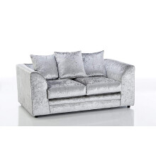 (2 Seater, Silver) Aurora Crushed Velvet 3 and 2 Seater Sofa