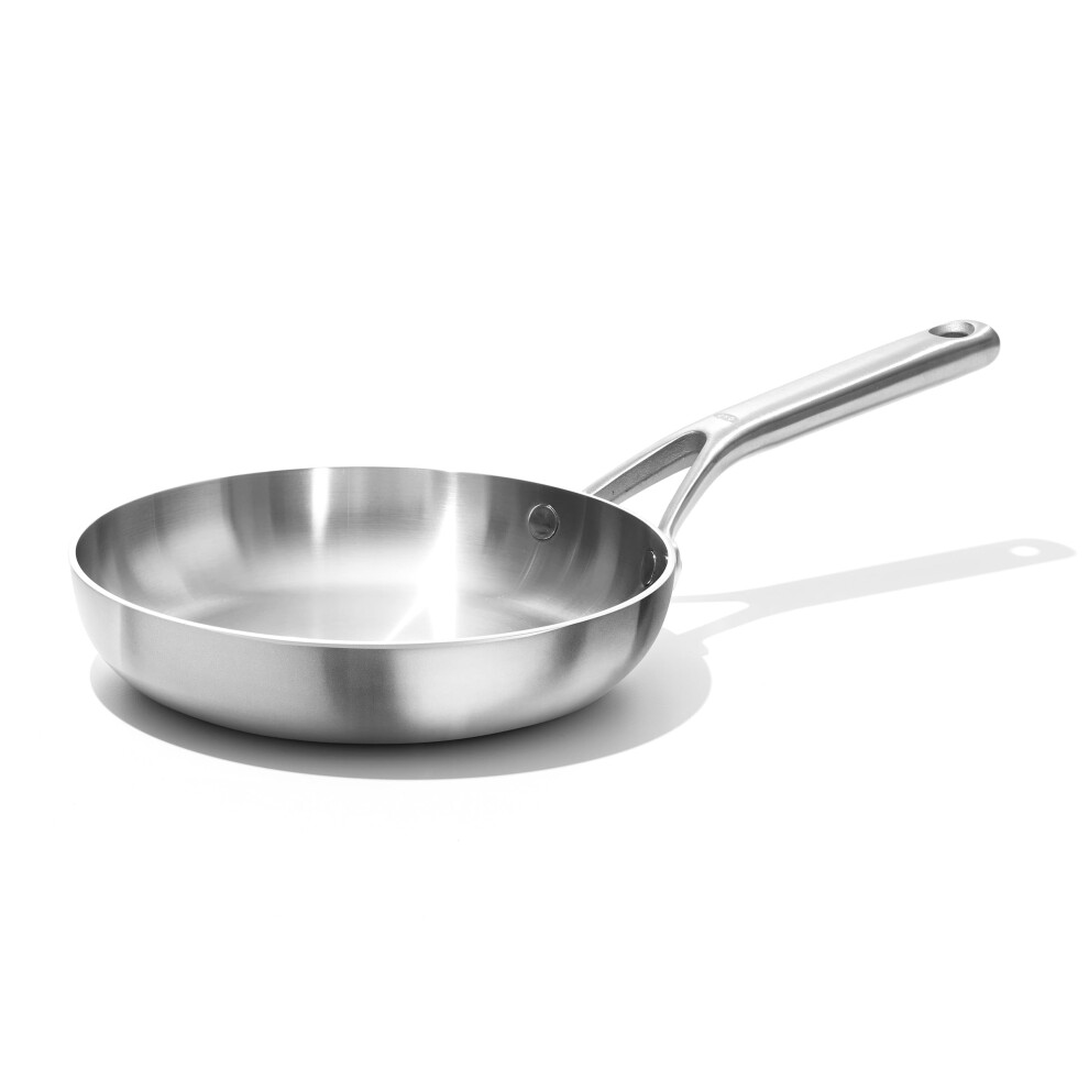 OXO Mira Tri-Ply Stainless Steel  8"""" Frying Pan Skillet  Induction  Multi Clad  Dishwasher and Metal Utensil Safe