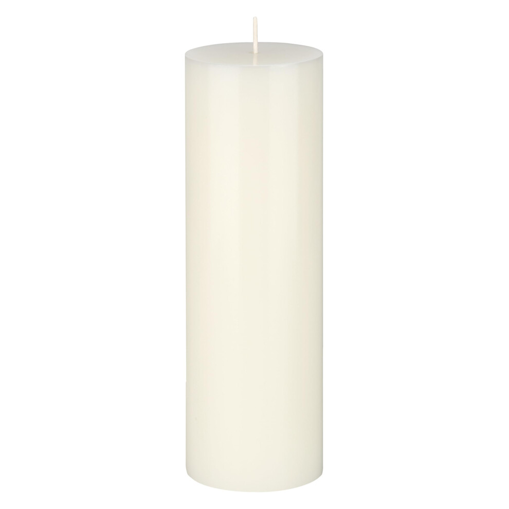 Mega Candles 1 St Ck Duftlose, Massive, Cremefarbene Stumpenkerzen, Handgegossene Premium-Wachskerze, 7,6 X 23,9 Cm, Heimdekoration, Spas, Hochze-image