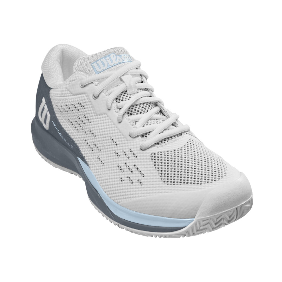 WILSON Women's Rush Pro Ace Pickler Sneaker  White/Grey/Baby Blue  11