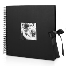 Innocheer Photo Album - Self Adlehive 80 Black Pages Duze zlom ksiazka Weddna Ksiazka gosci na DIY rocznicowy Scrapbooking (Black 10x10)