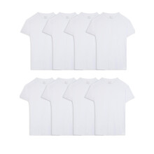 Fruit of the Loom Herren-Unterhemden, feuchtigkeitsableitend und etikettenfrei, kurzrmelige Rundhals-T-Shirts, Wei, 8er-Pack, Gre S
