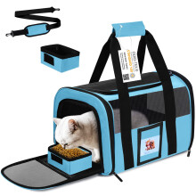 SECLATO Cat Carrier Hundebrere Flyselskab godkendt til sm hunde Killingebrere til sm mellemstore katte under 15 lb Sammenklappelig bldsidet