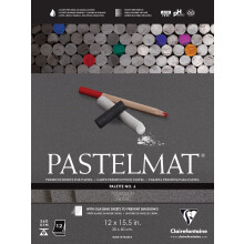 Lepen    blok Clairefontaine Pastelmat - Paleta c. 6 - (12 x 15 3/4 palca) 30 x 40 cm - 360 g - 12 listov - Uhlovosiv