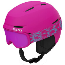 Casco de esqu    infantil Giro Spur Combo Pack - Casco de snowboard con gafas a juego para ni   os y ni   as - Rodamina mate S (52-55,5 cm)