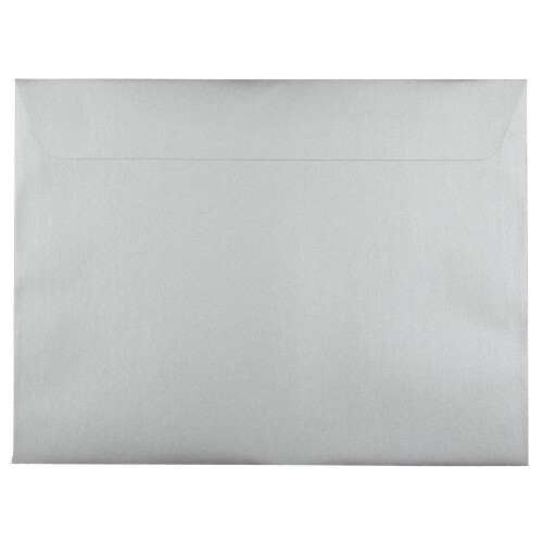 JAM PAPPER 9 x 12 Open End Katalog Metallic Kuvert - Silver Stardream - 25/Pack