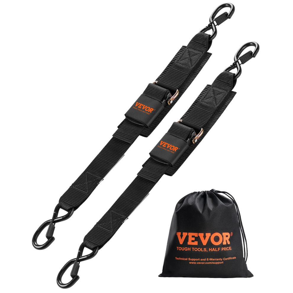 VEVOR Boat Trailer Transom Straps (2PK)  2 x 24 Adjustable Boat Straps 1 500lb Break Strength with Security Lock S Hooks and Boat Pads  Transom Tiedow