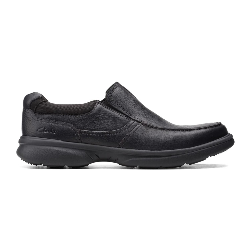 Clarks Men's Black Bradley Free Tumbled Leather Loafers,Slip Ons Size 10-Wide Fit - Image 3