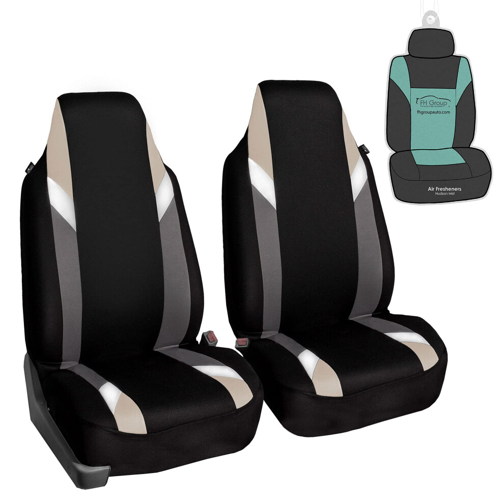 Housses De Si Ge Fh Group Premium Modernistic, Paire, Compatibles Avec Airbags, Universelles, Pour Voitures, Camions Et Suv (Beige)-image