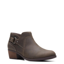 Clarks Women's Charlten Grace Ankle Boot Taupe Oily 7.5 Wide