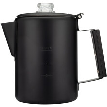 COLETTI Black Bozeman Percolator Coffee Pot - Camping Coffee Pot Coffee Percolator - Americas Sleekest Percolator - Pure Stainless Steel NO Aluminum