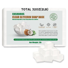 EDSRDRUS 2LB Geurloze Glycerine Zeepbasis DIY Handgemaakte Zeep Vochtinbrengende Smelt- en Gietzeepbasis