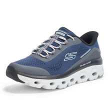 Skechers Men's Glide-Step Sole Hands Free Slip-in Sneaker Navy 9