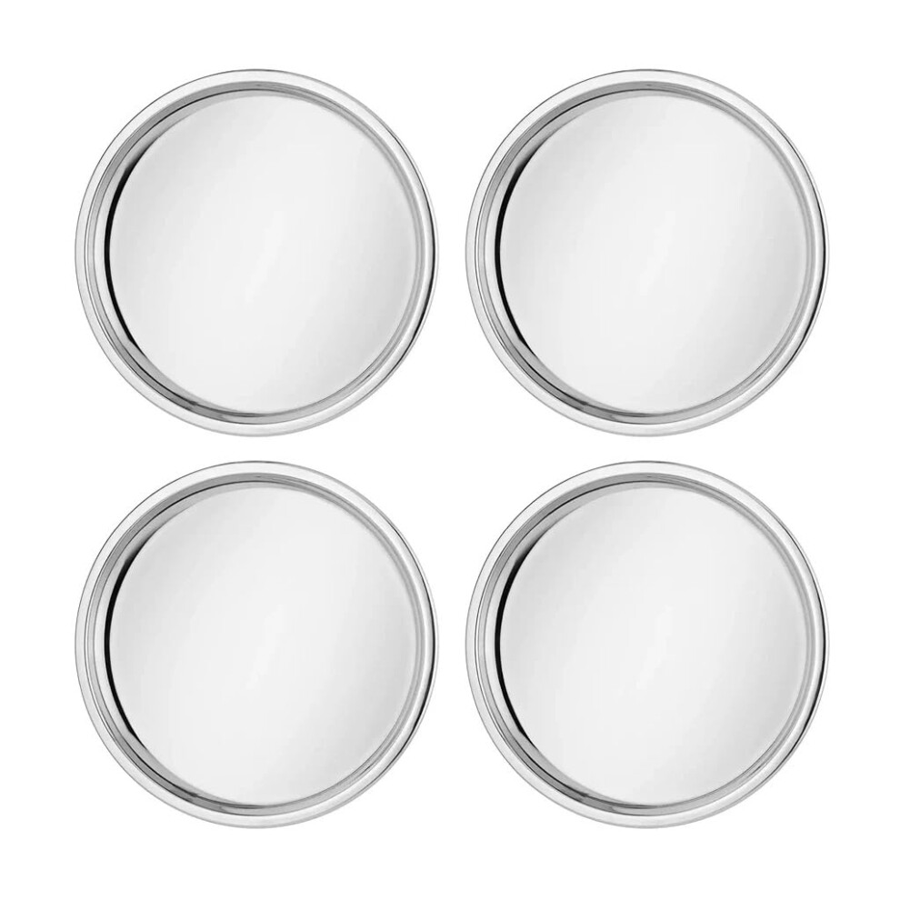 Stainless Steel Plates - 9"""" Round Classic Stainless Steel Kids Plates Non Toxic Plate Bpa Free & Dishwasher Safe (Set Of 4) Ahimsa
